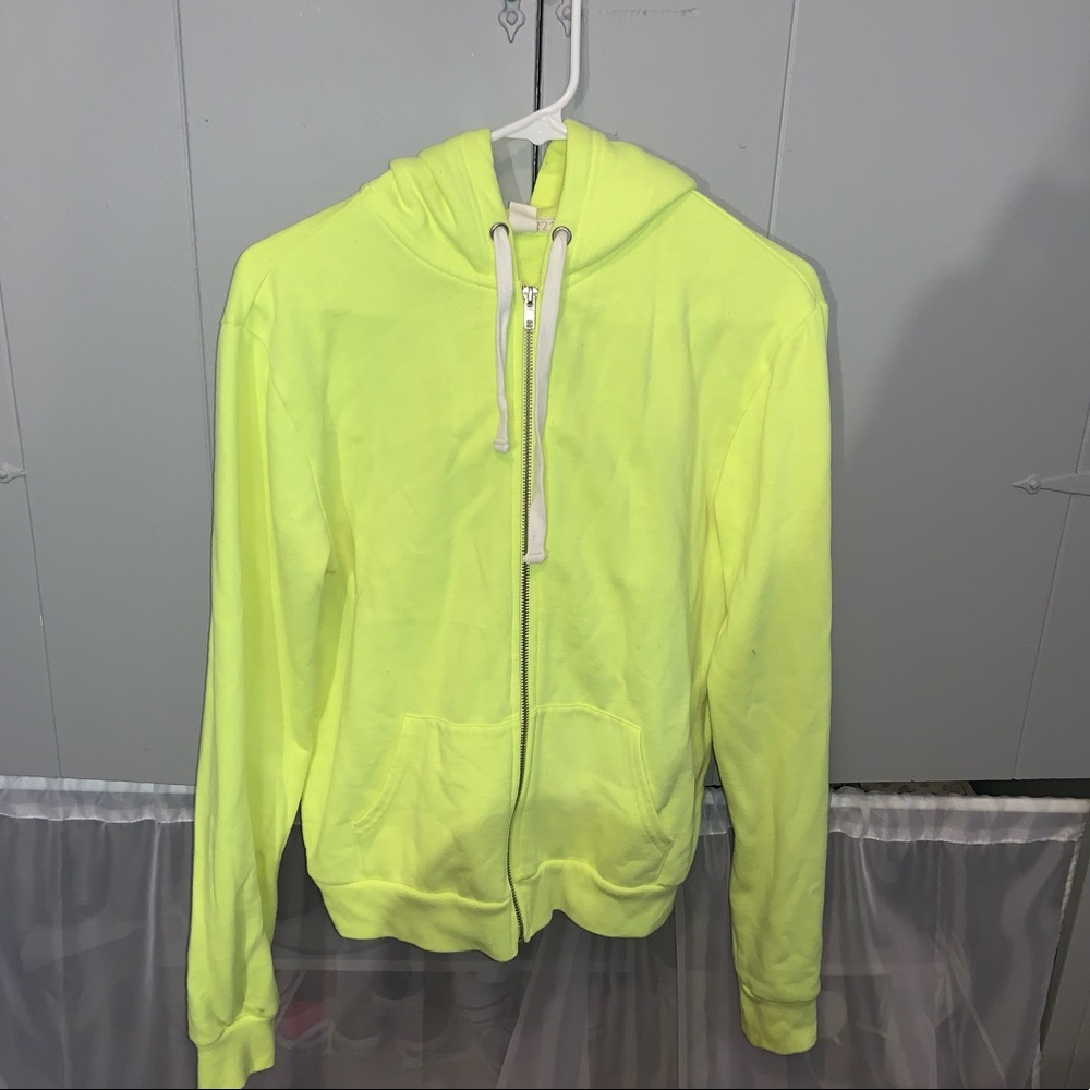 Neon Yellow Zip Up Hoodie